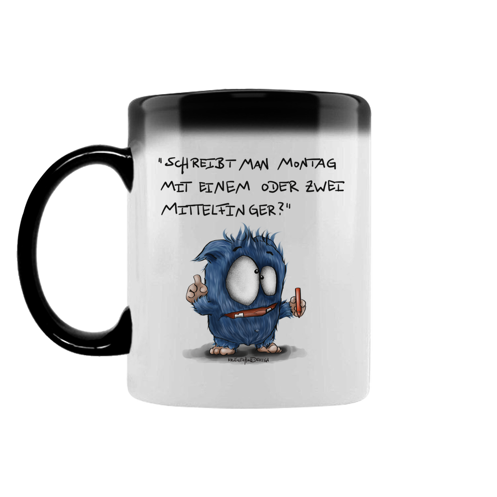 Zaubertasse Schreibt man Montag mit einem oder mit zwei Mittelfinger?