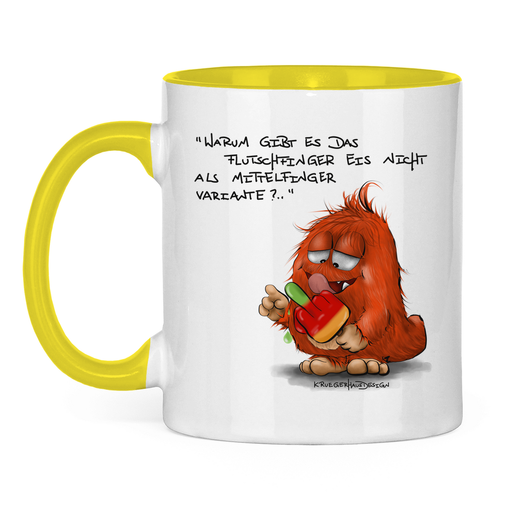 Tasse zweifarbig Warum gibt es das Flutschfinger Eis nicht als Mittelfinger..