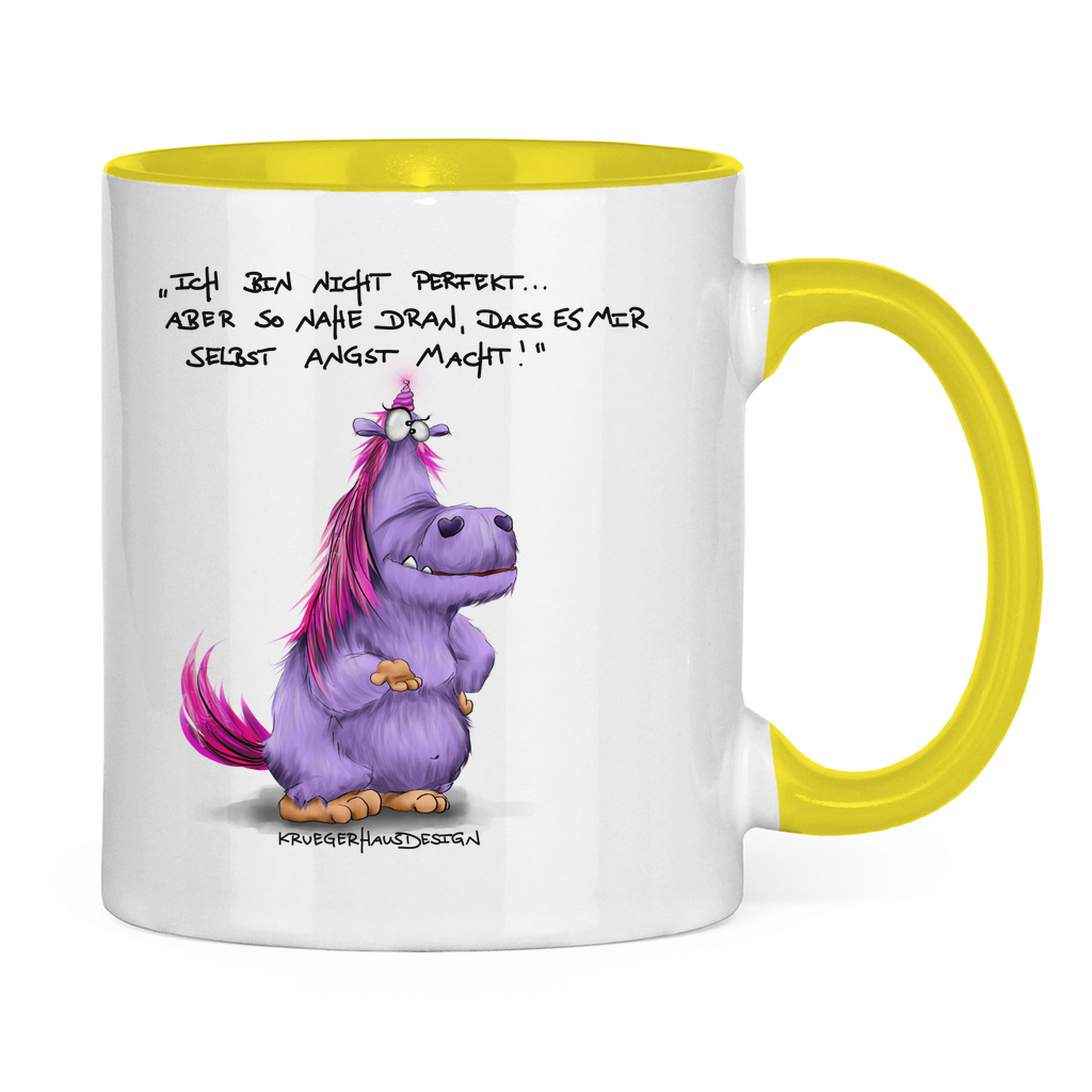 Tasse zweifarbig Ich bin nicht perfekt.. aber so nahe dran, dass es mir ...