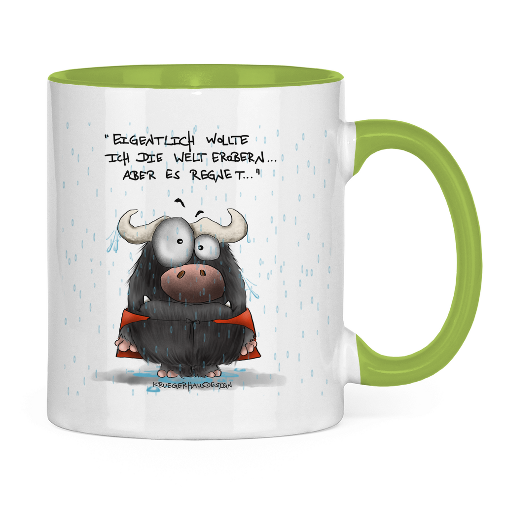 Tasse zweifarbig Eigentlich wollte ich die Welt erobern... Aber es ...