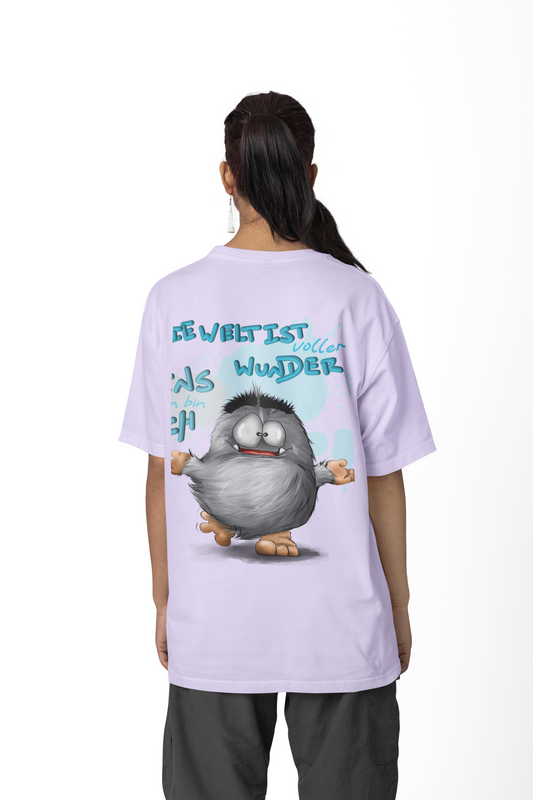 XXL Druck Tshirt in flieder Gr. XL, limitierte Auflage, die Welt ist voller Wunder, eins davon bin ich.
