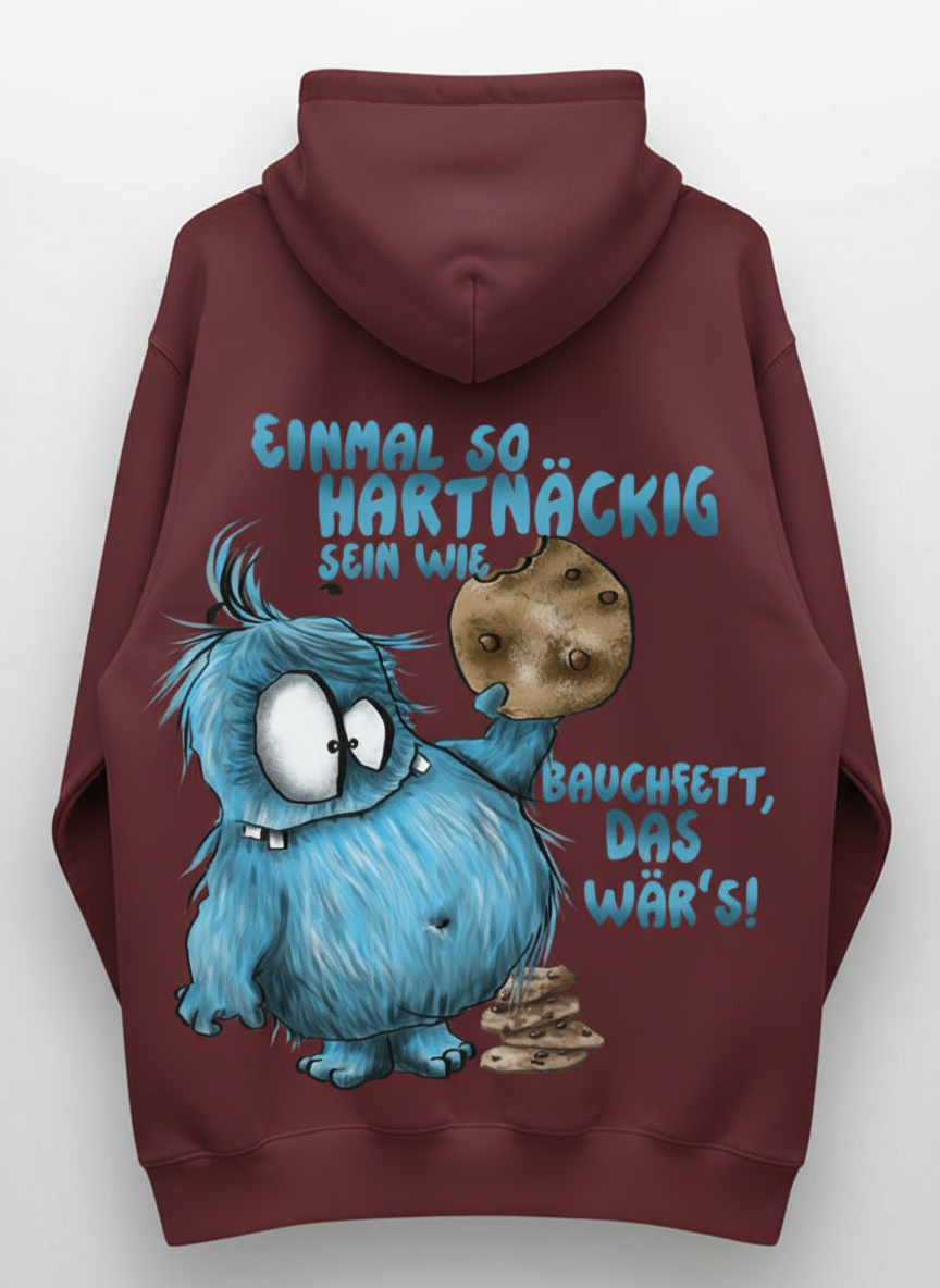 Unisex Hoodie XXL Druck Kruegerhausdesign Monster, Burgund, Motivwahl