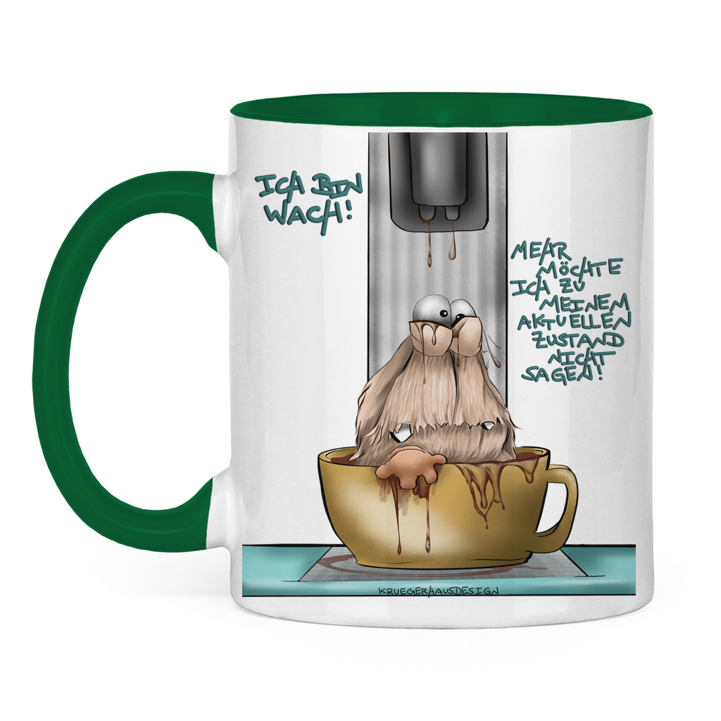 Tasse zweifarbig Ich bin wach! Mehr möchte ich zu meinem aktuellen…
