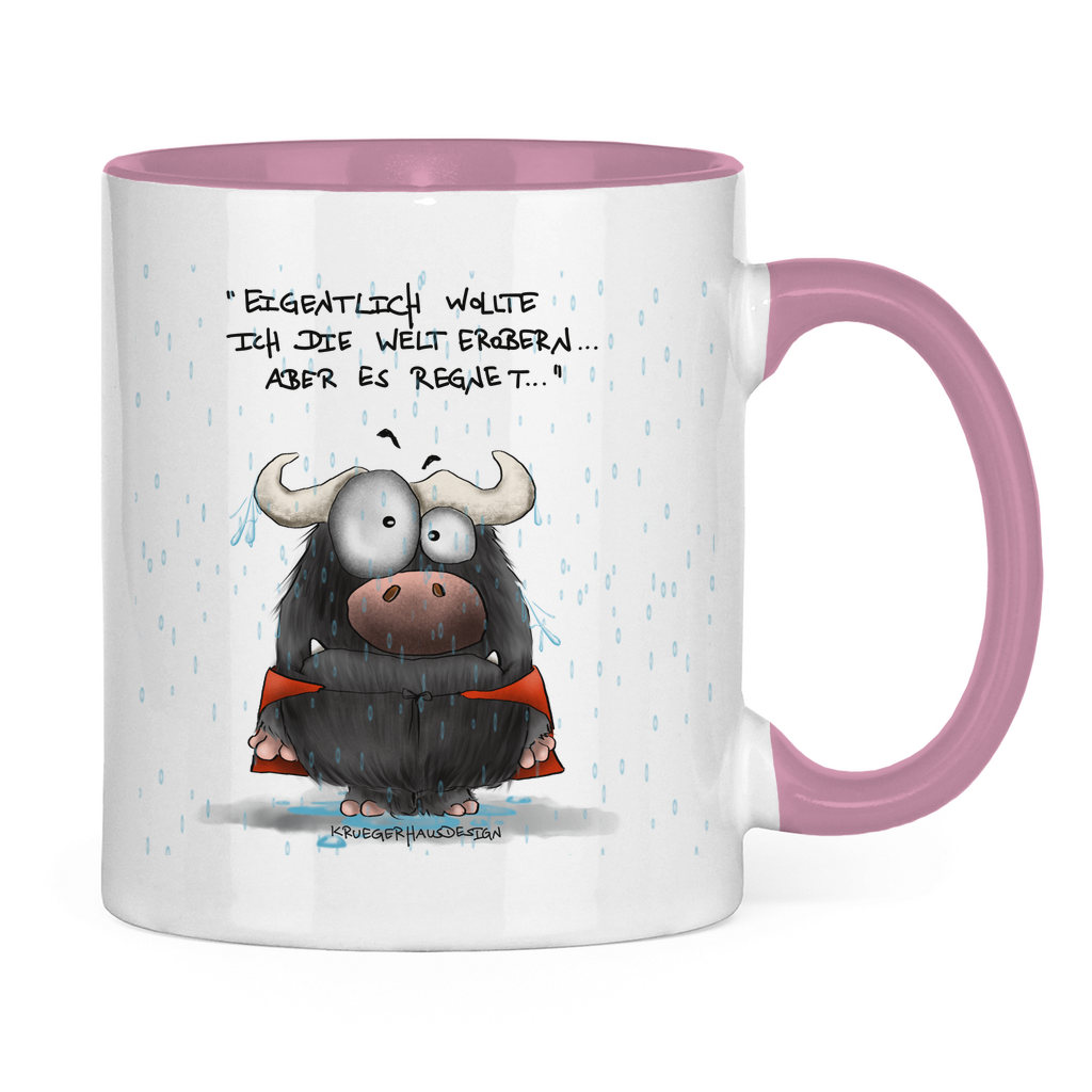 Tasse zweifarbig Eigentlich wollte ich die Welt erobern... Aber es ...