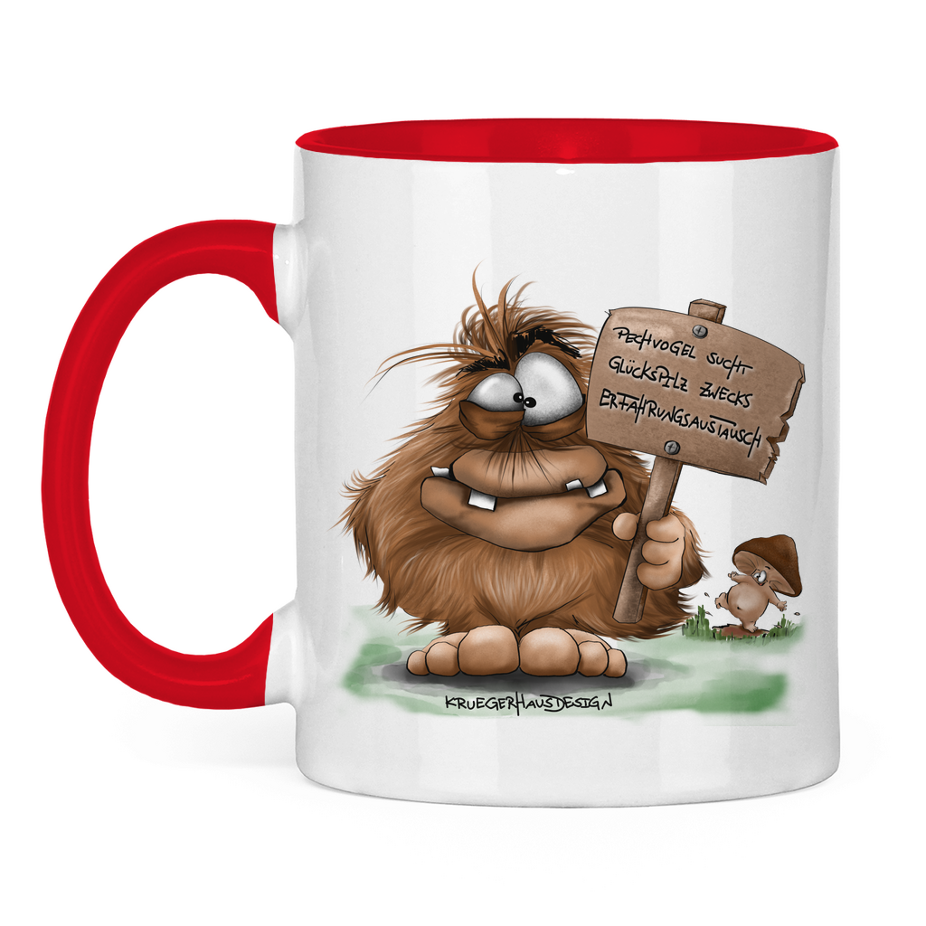 Tasse zweifarbig Pechvogel sucht Glückspilz zwecks Erfahrungsaustausch, Hugo