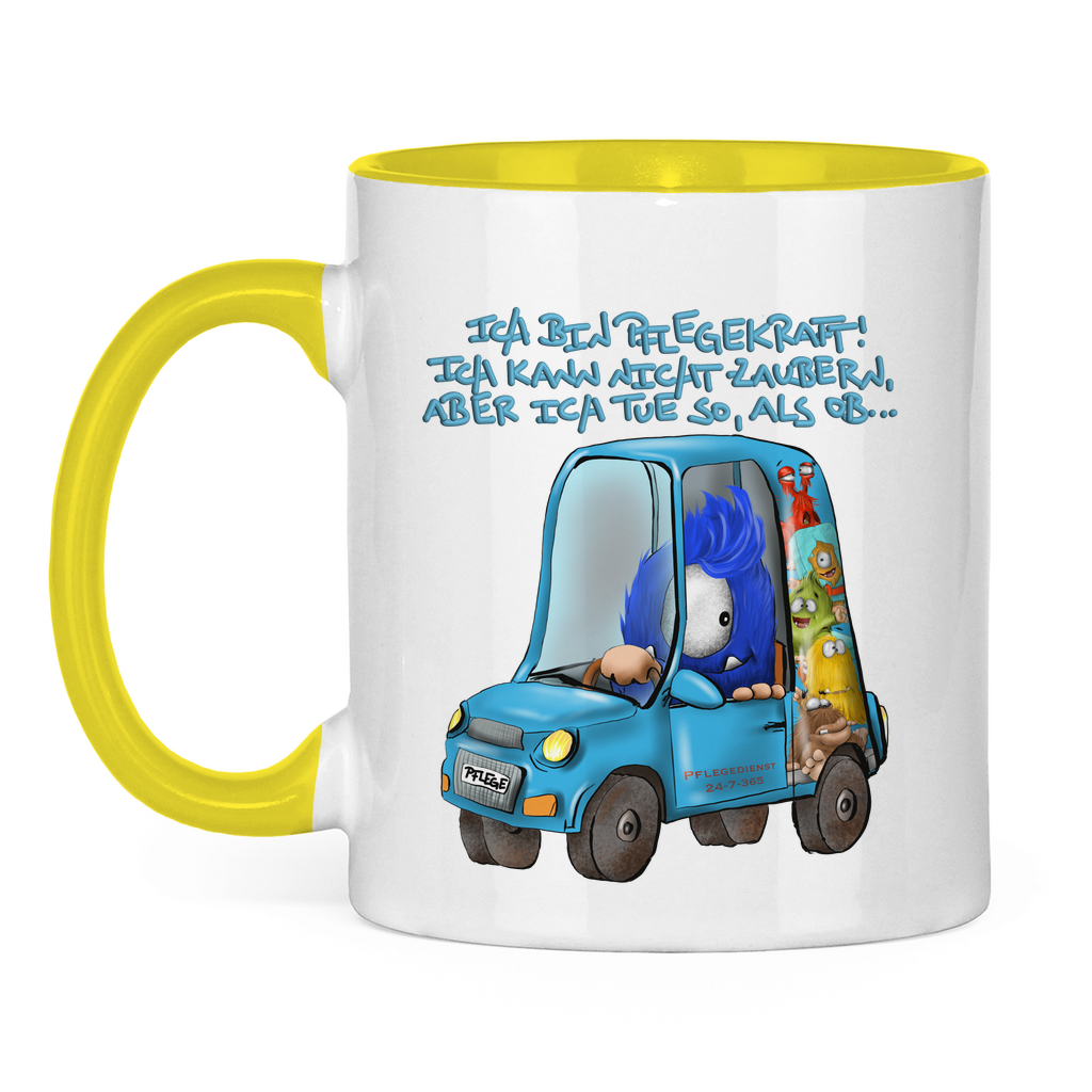 Tasse zweifarbig Ich bin Pflegekraft! Ich kann nicht zaubern, aber ich tue…