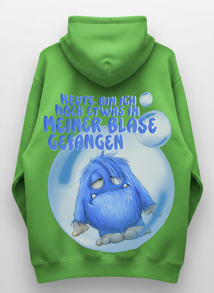 Unisex Hoodie XXL Druck Kruegerhausdesign Monster, lime green, Motivwahl