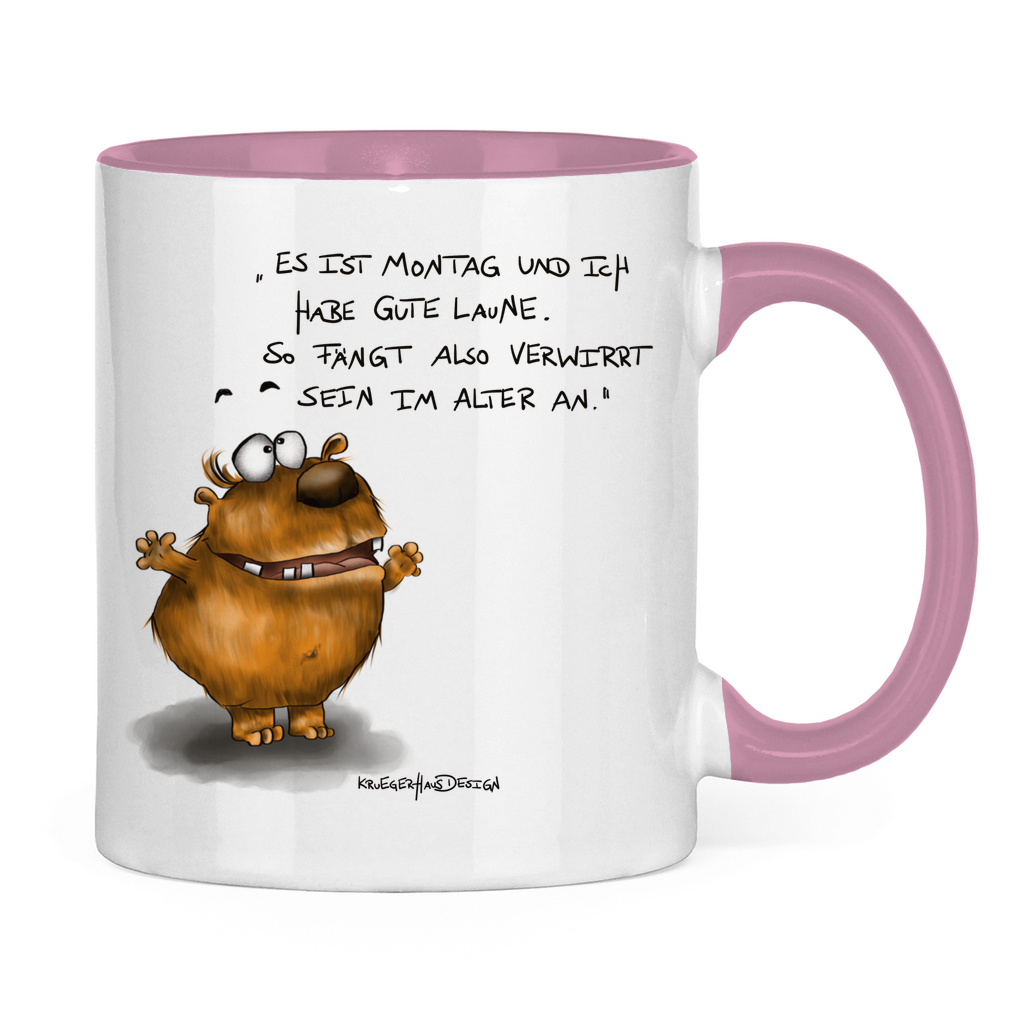 Tasse zweifarbig Es ist Montag und ich habe gute Laune. So fängt...