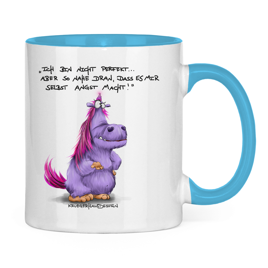 Tasse zweifarbig Ich bin nicht perfekt.. aber so nahe dran, dass es mir ...
