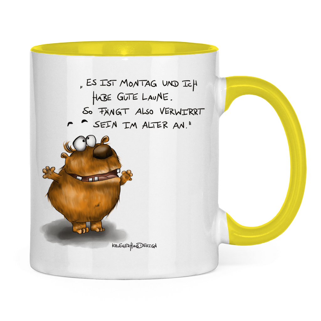 Tasse zweifarbig Es ist Montag und ich habe gute Laune. So fängt...