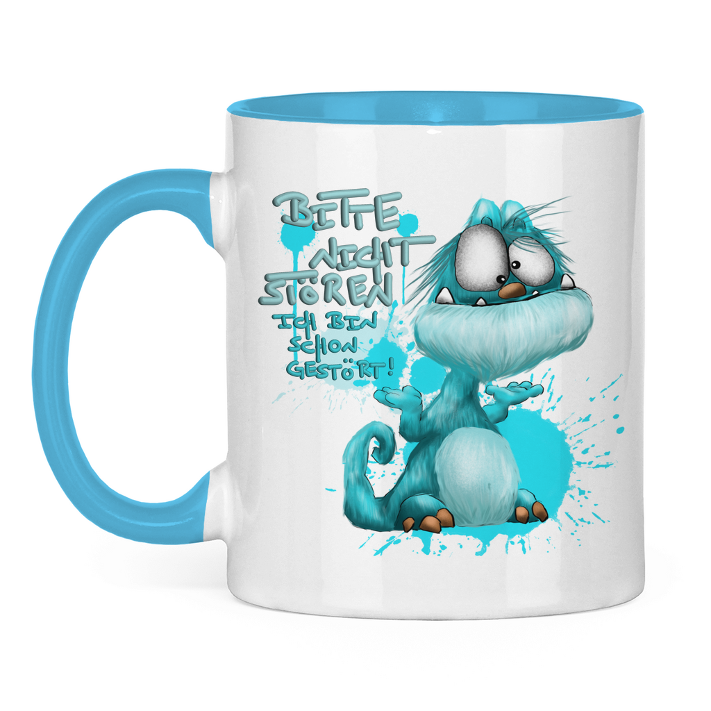 Tasse zweifarbig Bitte nicht stören! Ich bin schon gestört!