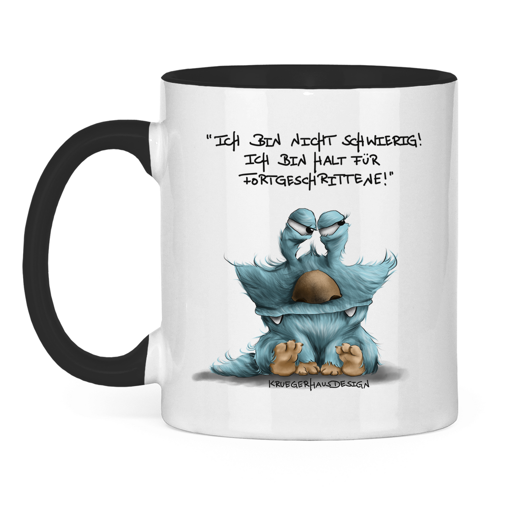 Tasse zweifarbig Ich bin nicht schwierig! Ich bin halt für Fortgeschrittene!