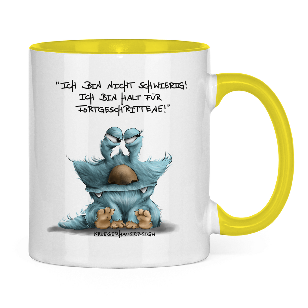Tasse zweifarbig Ich bin nicht schwierig! Ich bin halt für Fortgeschrittene!