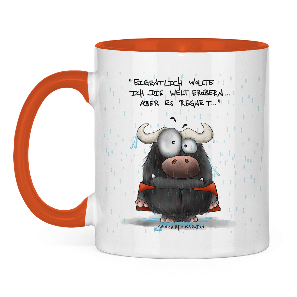 Tasse zweifarbig Eigentlich wollte ich die Welt erobern... Aber es ...