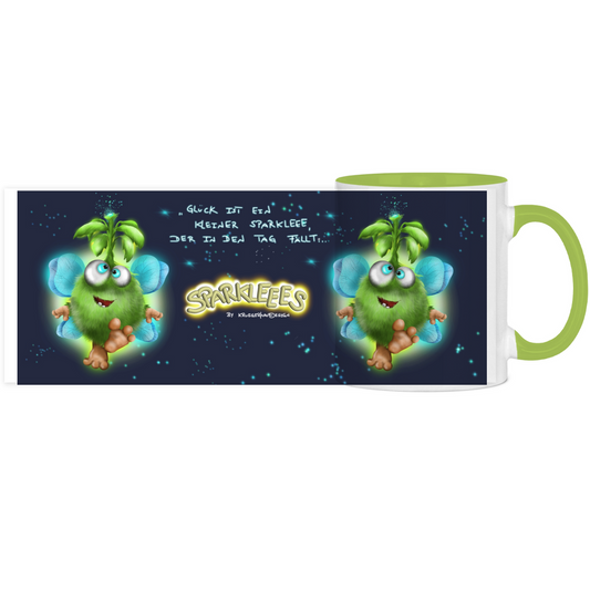 Panorama Tasse zweifarbig Sparklees by Kruegerhausdesign, Glück ist ein kleiner  Sparkleee...