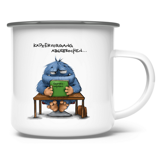 Emaille Tasse Kopiervorgang abgeschlossen