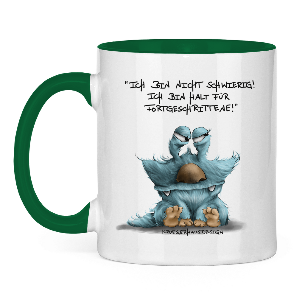 Tasse zweifarbig Ich bin nicht schwierig! Ich bin halt für Fortgeschrittene!