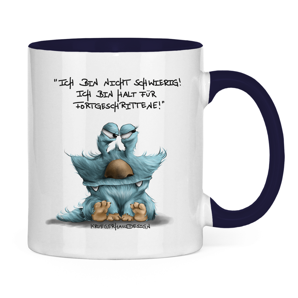 Tasse zweifarbig Ich bin nicht schwierig! Ich bin halt für Fortgeschrittene!