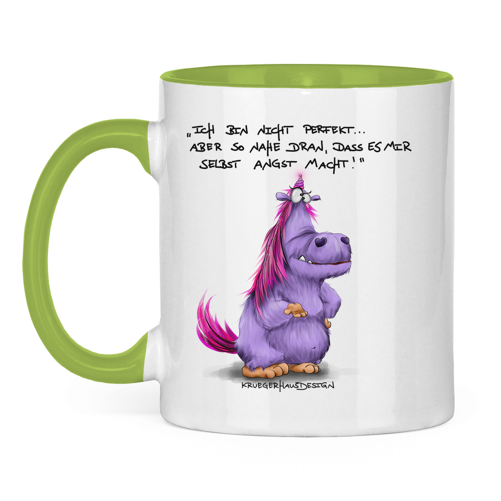 Tasse zweifarbig Ich bin nicht perfekt.. aber so nahe dran, dass es mir ...