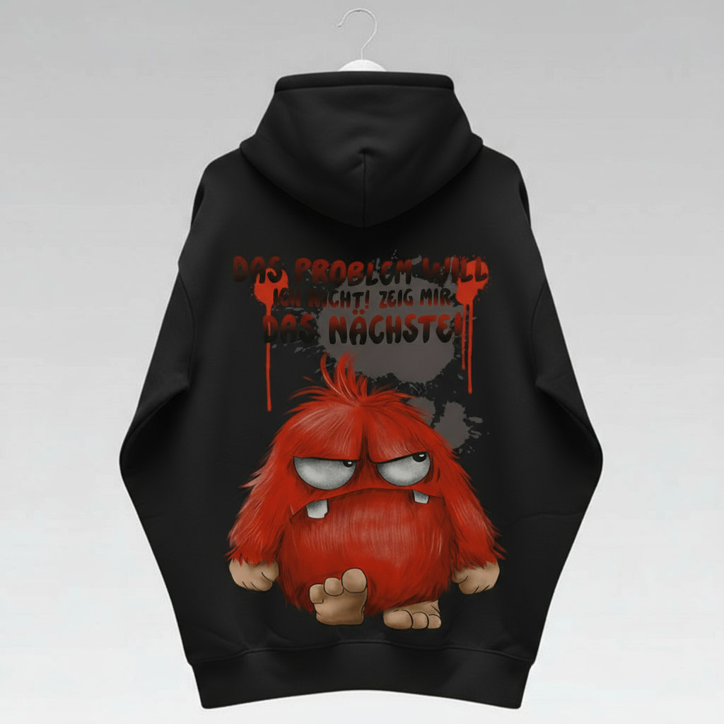 Unisex Hoodie XXL Druck Kruegerhausdesign Monster, Schwarz, Motivwahl