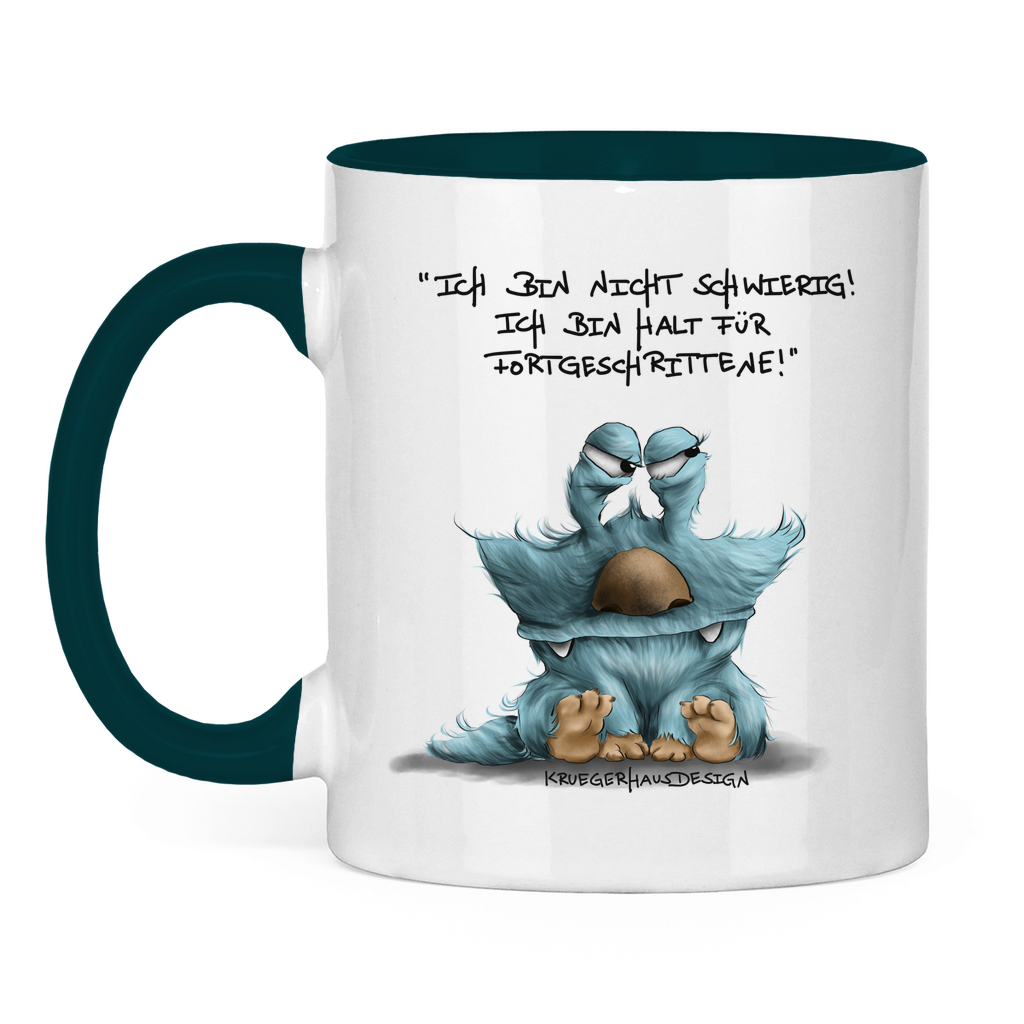 Tasse zweifarbig Ich bin nicht schwierig! Ich bin halt für Fortgeschrittene!