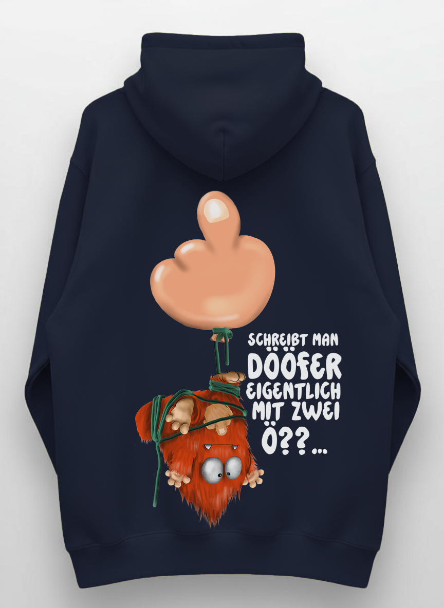 Monster Hoodie Navy Blau Gr. L | Wunschmotiv frei wählbar | FINAL SALE