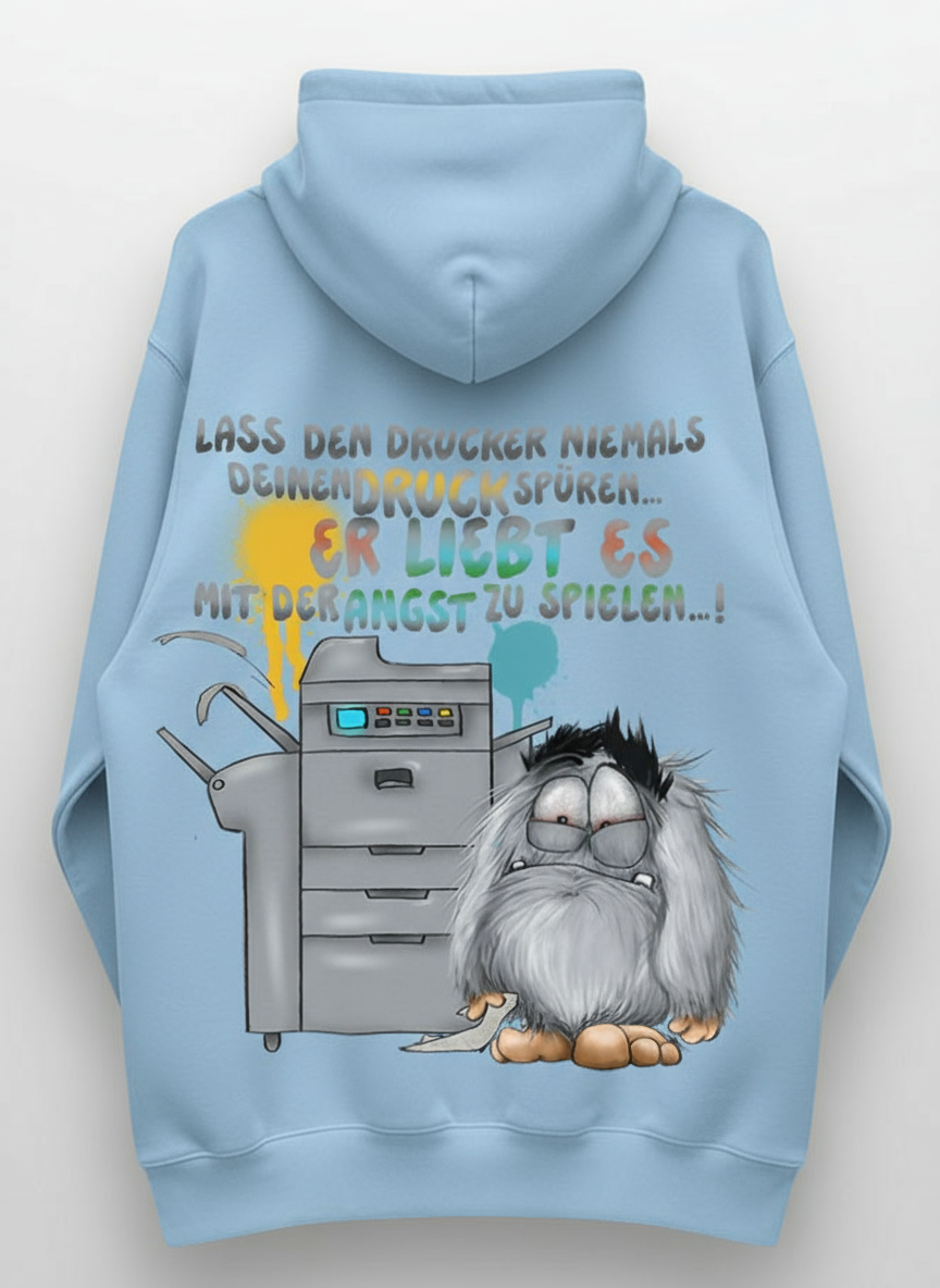 Unisex Hoodie XXL Druck Kruegerhausdesign Monster, hellblau, Motivwahl