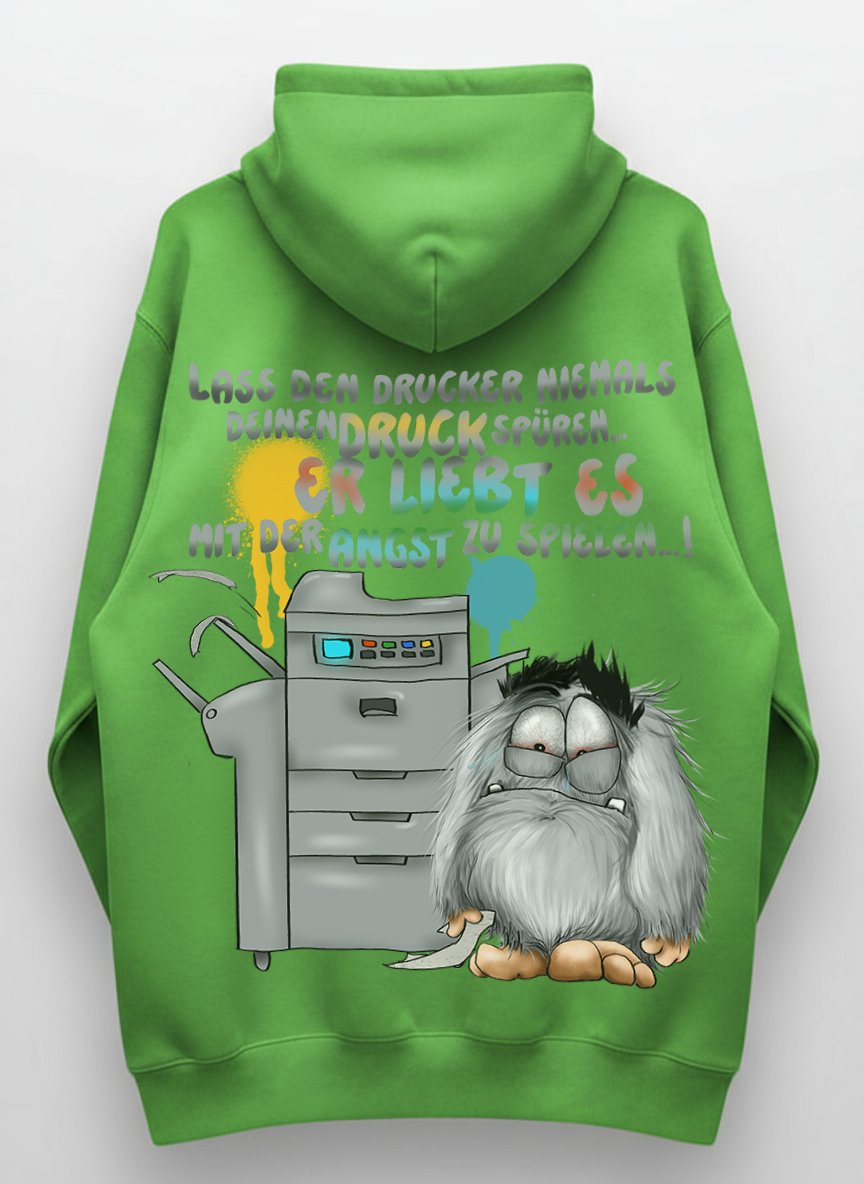 Unisex Hoodie XXL Druck Kruegerhausdesign Monster, lime green, Motivwahl