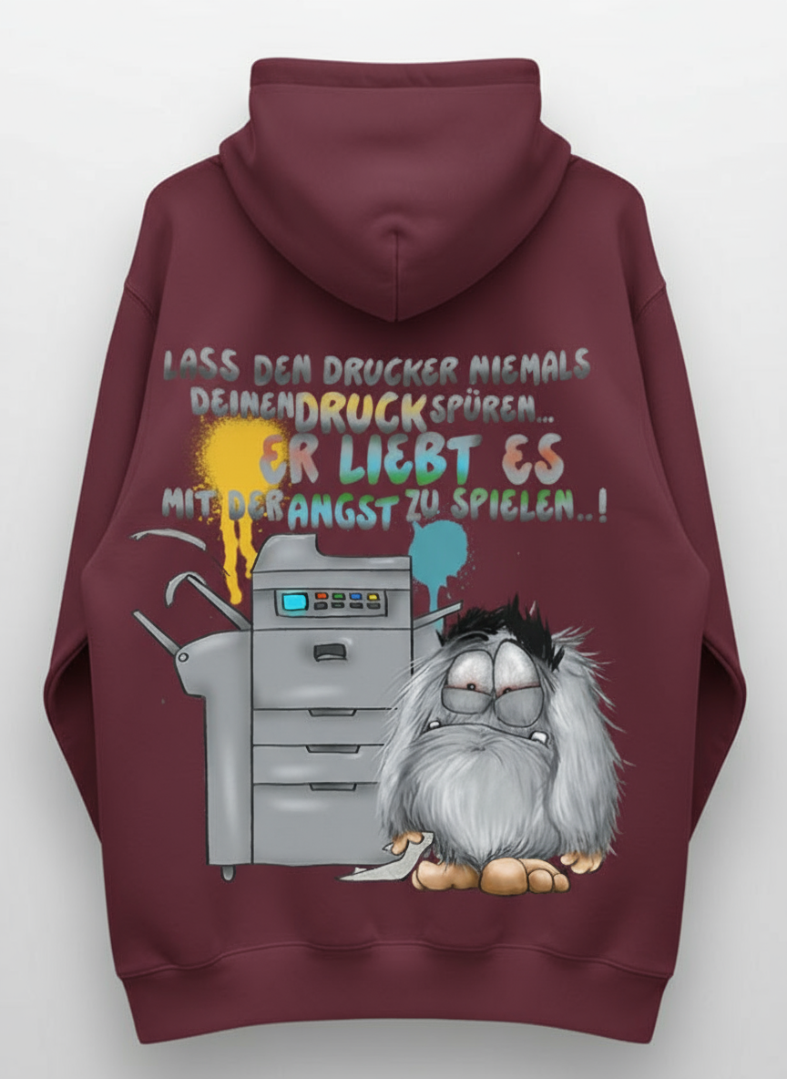 Unisex Hoodie XXL Druck Kruegerhausdesign Monster, Burgund, Motivwahl