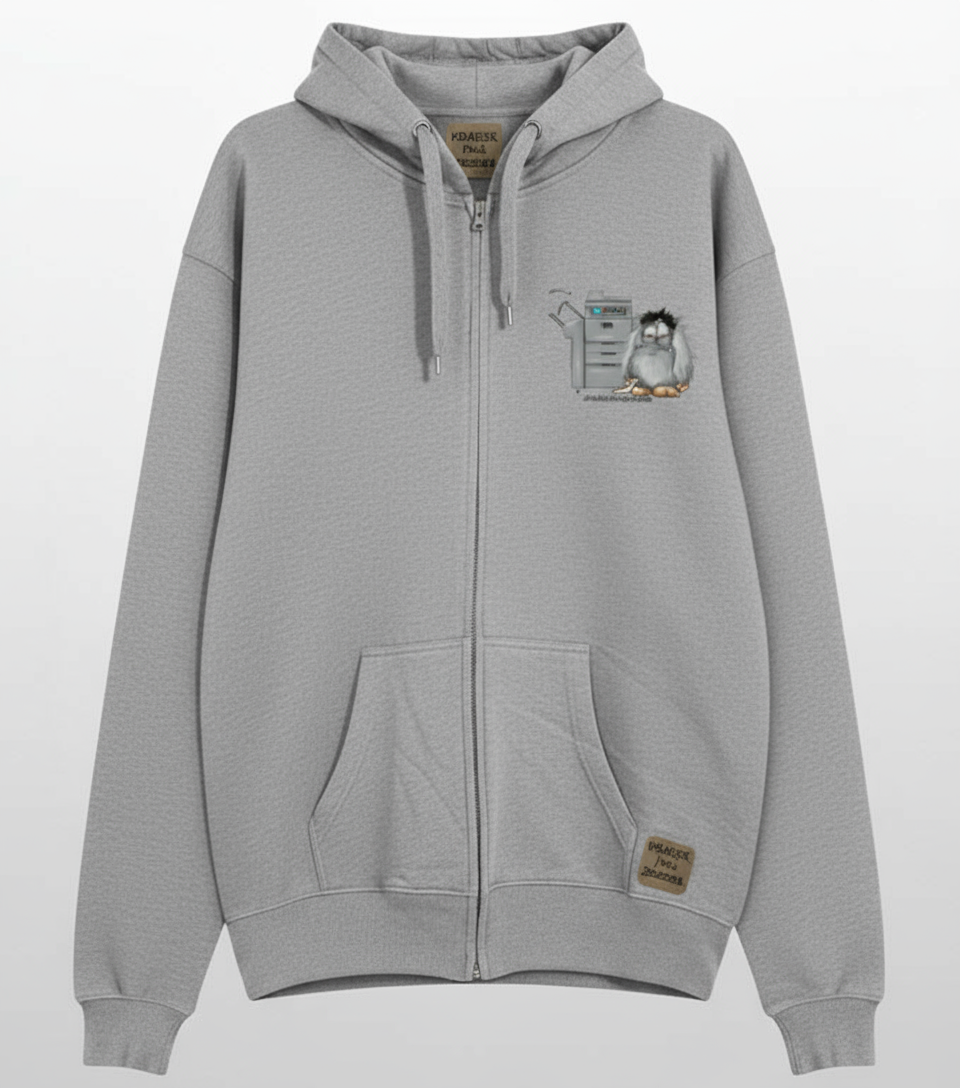 Unisex Hoodie Jacke – grau meliert | personalisierter Druck