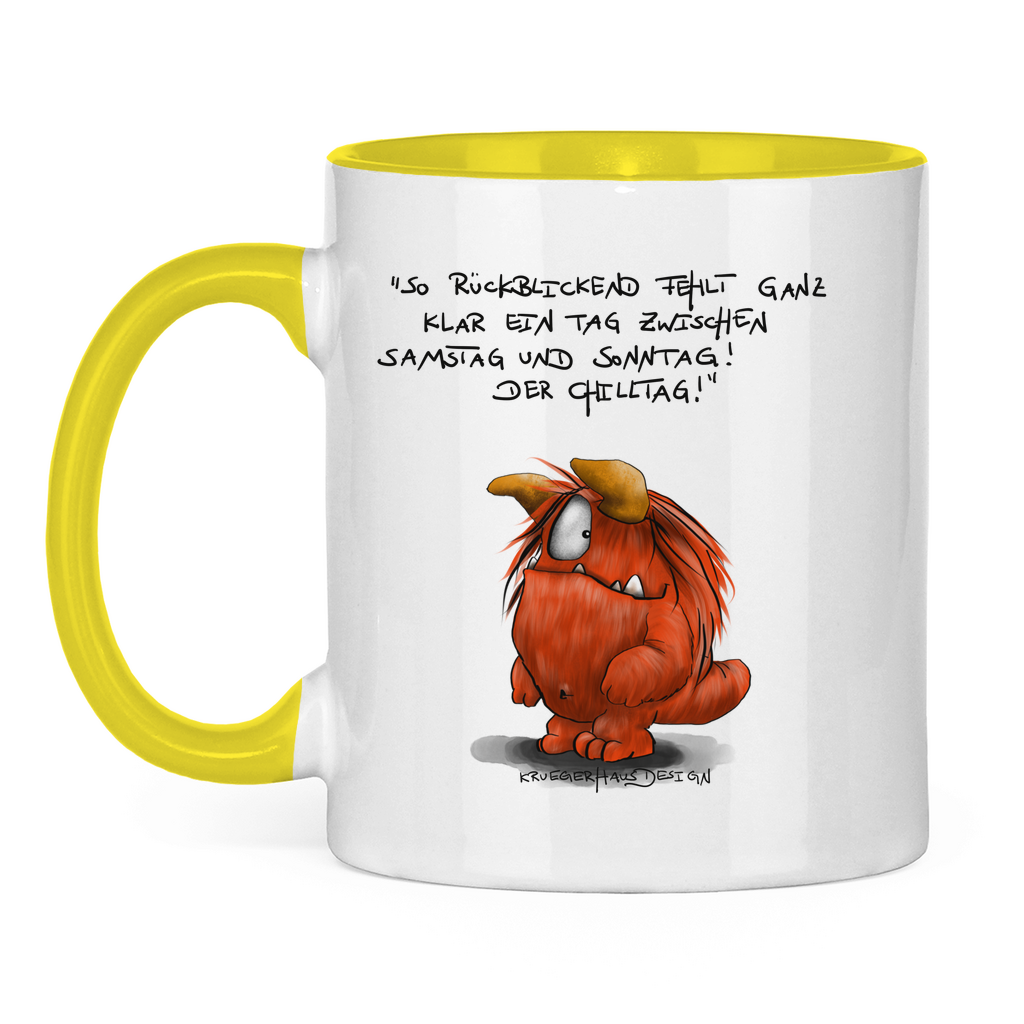 Tasse zweifarbig So Rückblickend fehlt ganz klar ein Tag zwischen Samstag...