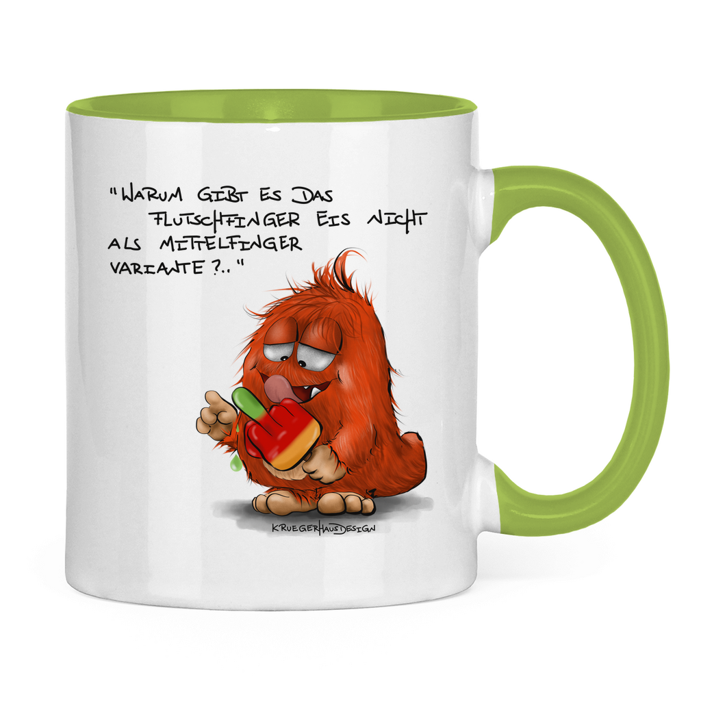 Tasse zweifarbig Warum gibt es das Flutschfinger Eis nicht als Mittelfinger..