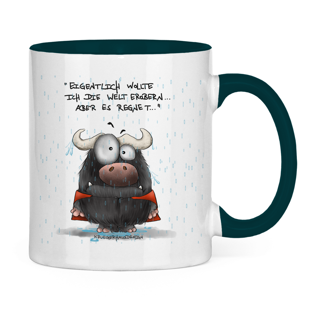 Tasse zweifarbig Eigentlich wollte ich die Welt erobern... Aber es ...