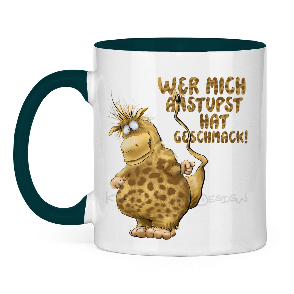 Tasse zweifarbig Wer mich anstupst hat Geschmack!