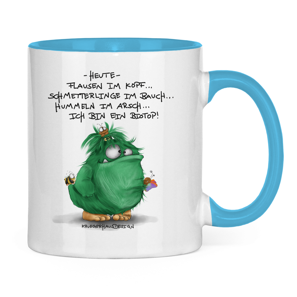 Tasse zweifarbig Heute, Flausen im Kopf... Schmetterlinge im Bauch... Biotop