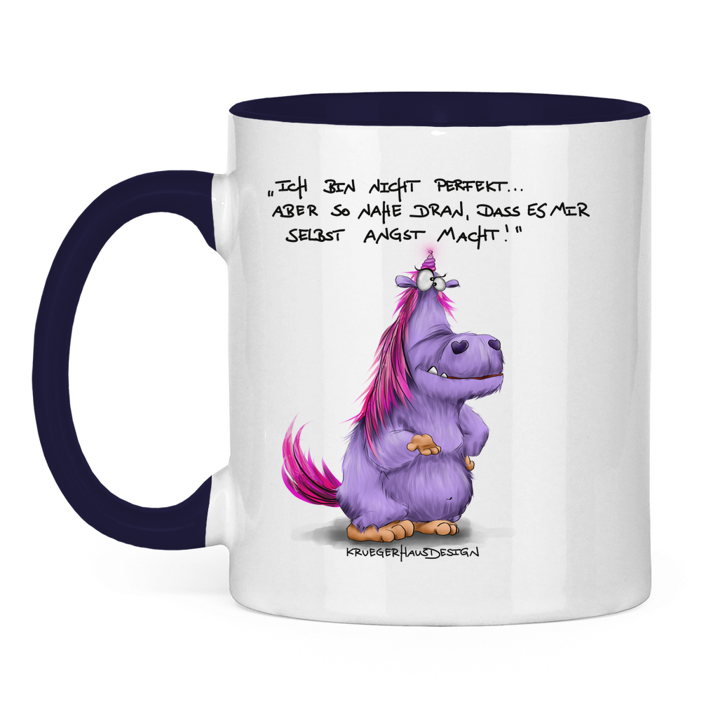 Tasse zweifarbig Ich bin nicht perfekt.. aber so nahe dran, dass es mir ...