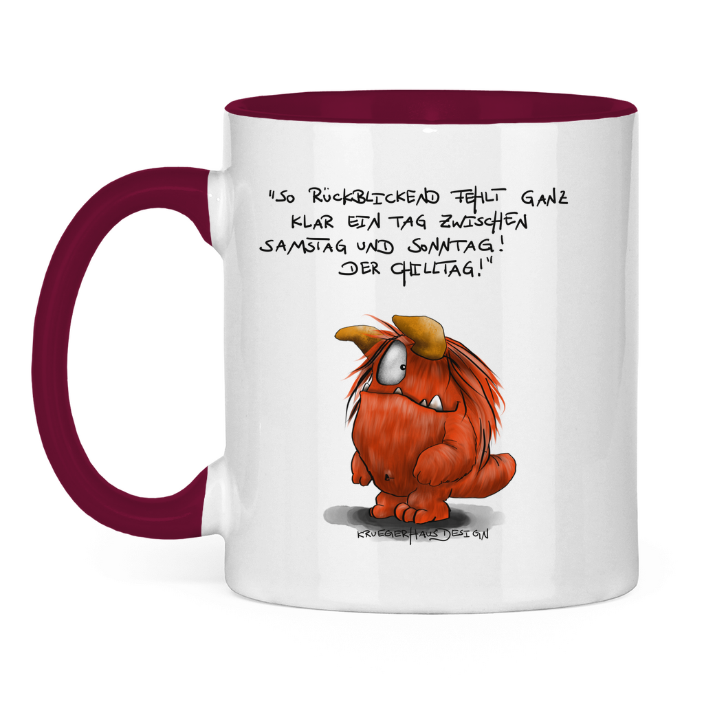Tasse zweifarbig So Rückblickend fehlt ganz klar ein Tag zwischen Samstag...