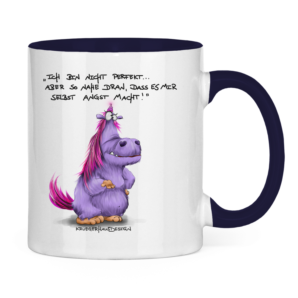 Tasse zweifarbig Ich bin nicht perfekt.. aber so nahe dran, dass es mir ...