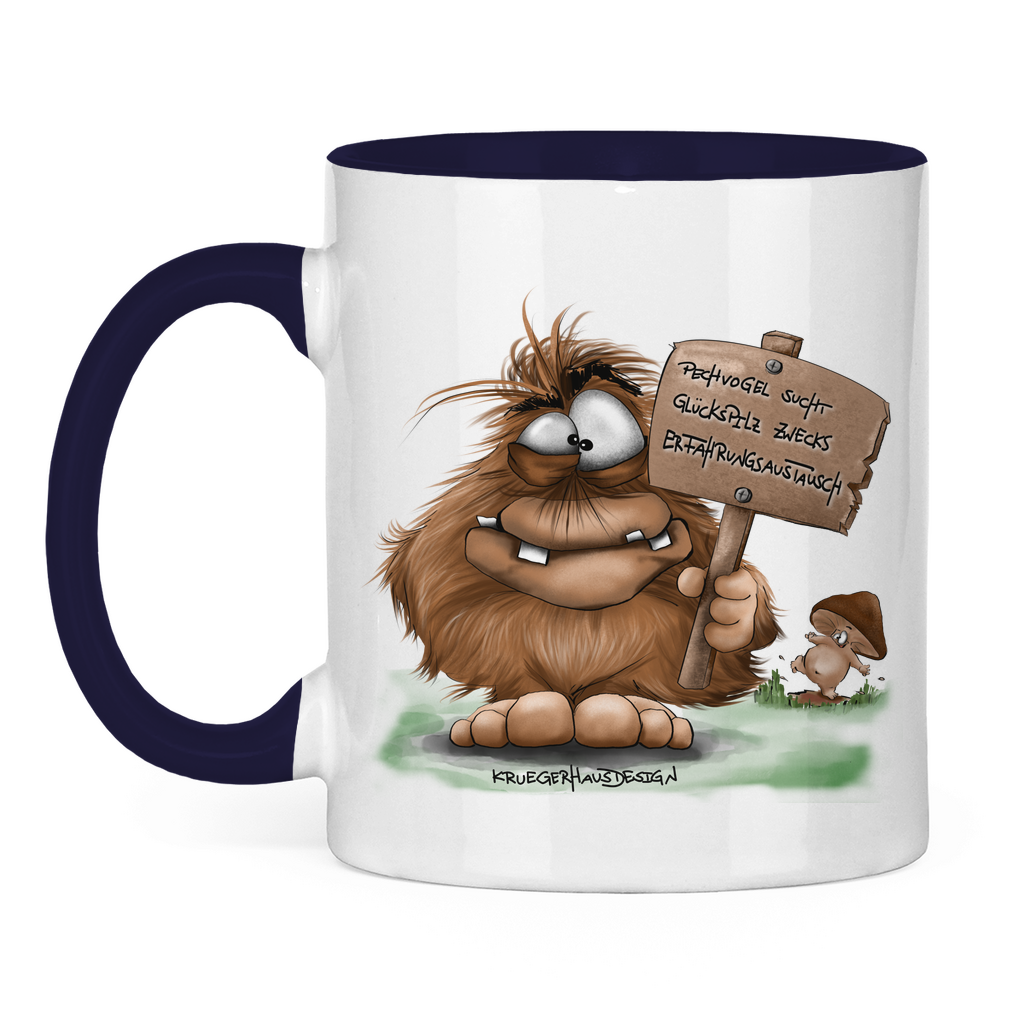 Tasse zweifarbig Pechvogel sucht Glückspilz zwecks Erfahrungsaustausch, Hugo