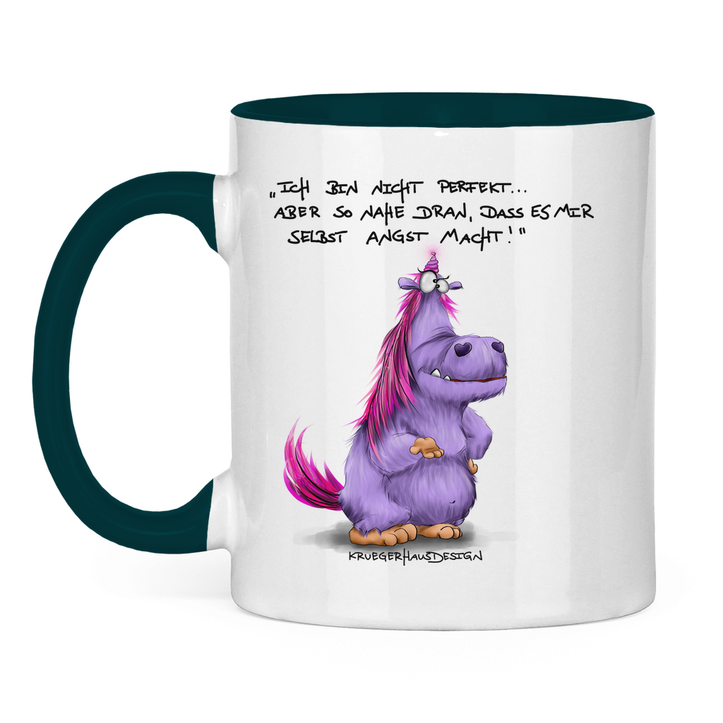 Tasse zweifarbig Ich bin nicht perfekt.. aber so nahe dran, dass es mir ...