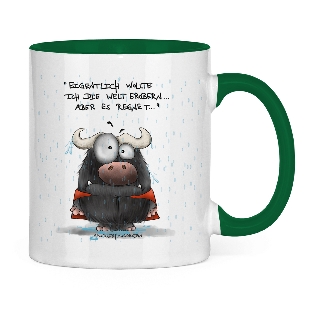 Tasse zweifarbig Eigentlich wollte ich die Welt erobern... Aber es ...