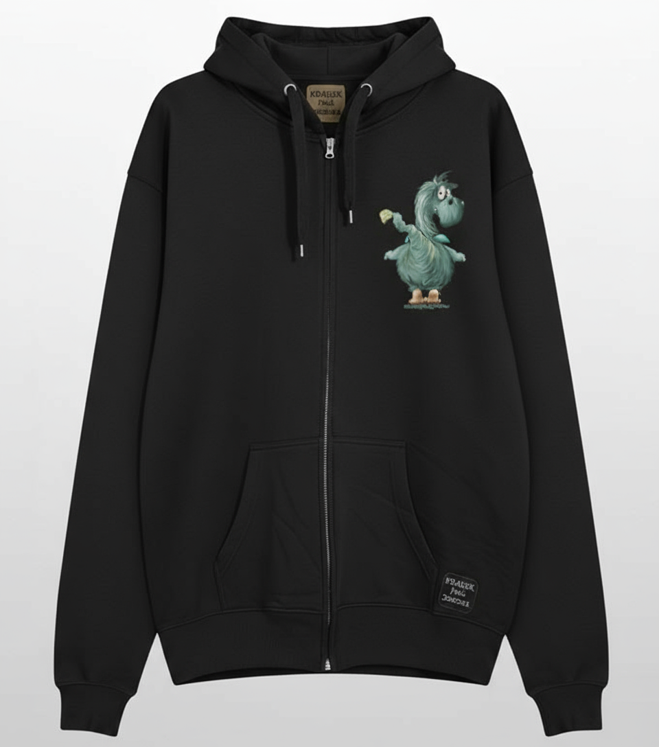 Unisex Hoodie Jacke – Schwarz | personalisierter Druck