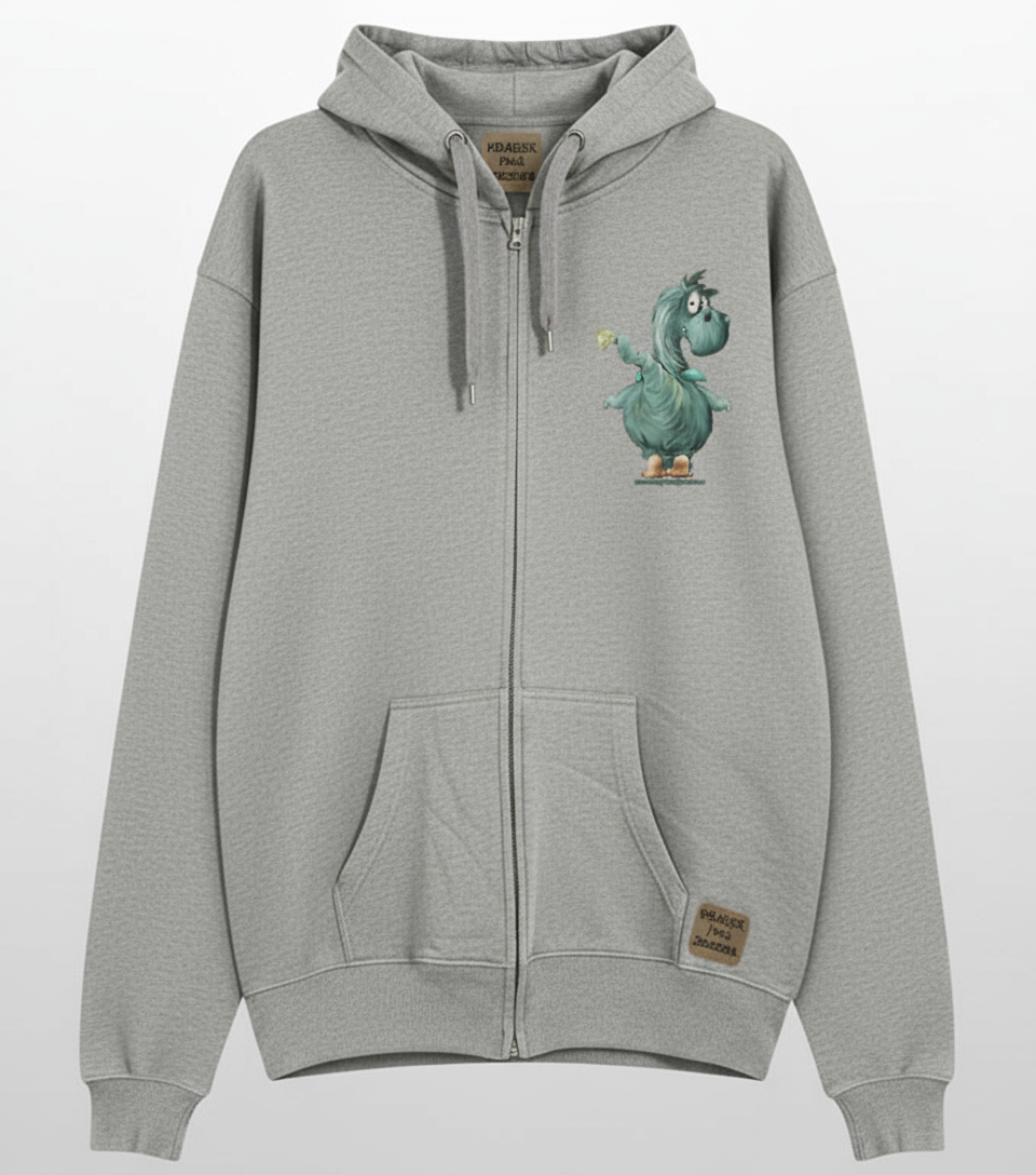 Unisex Hoodie Jacke – grau meliert | personalisierter Druck