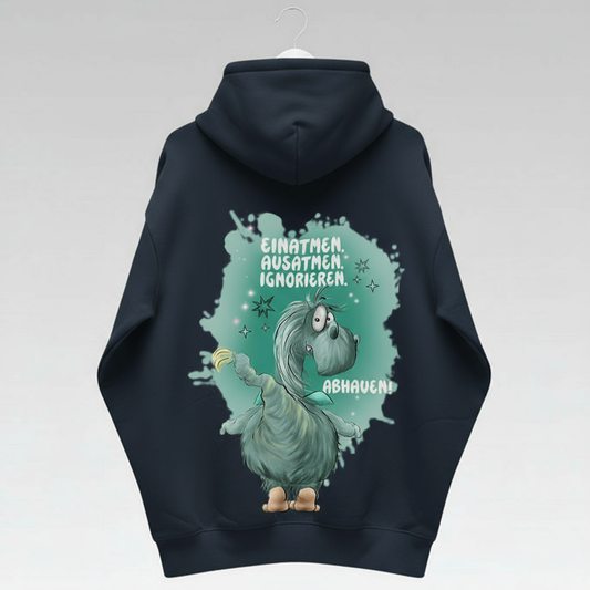 Unisex Hoodie XXL Druck Kruegerhausdesign Monster, navy blau, Motivwahl