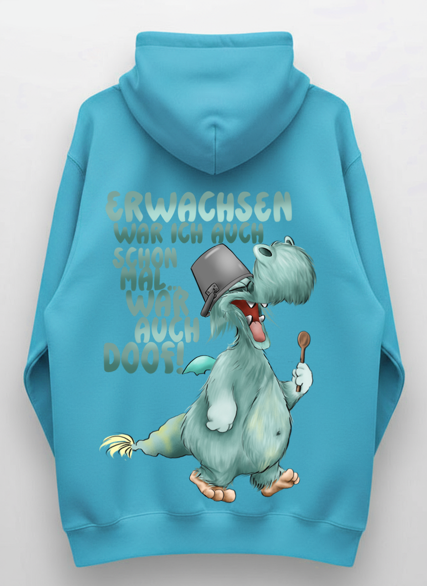 Monster Hoodie Helltürkis Gr. M | Wunschmotiv | FINAL SALE