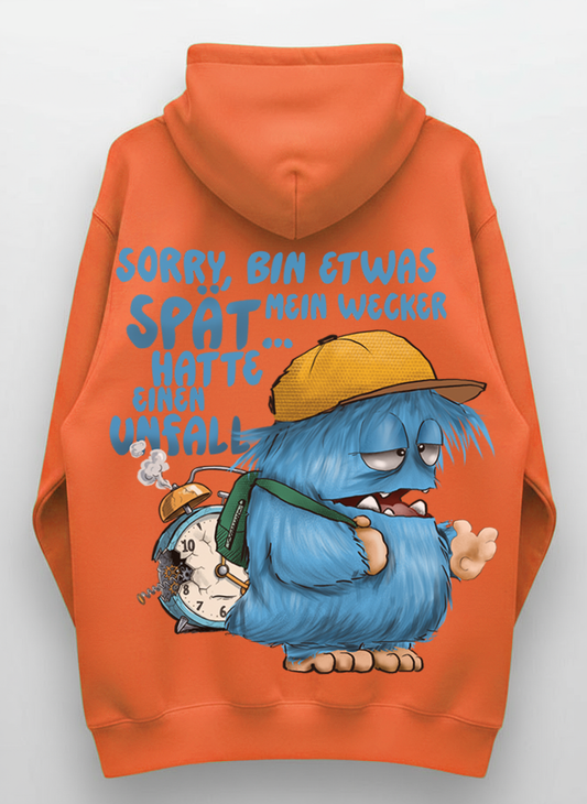 Unisex Hoodie XXL Druck Kruegerhausdesign Monster, orange , Motivwahl