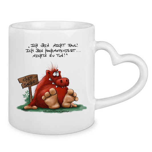 Tasse mit Herzhenkel Ichbinnichtfaul