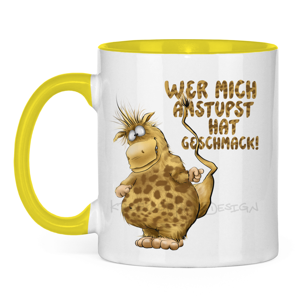 Tasse zweifarbig Wer mich anstupst hat Geschmack!