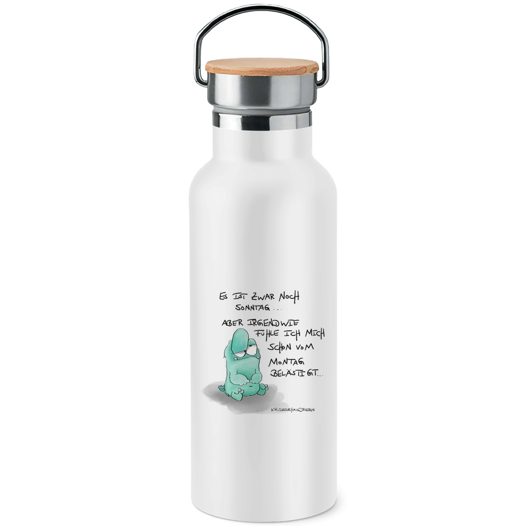 Edelstahl-Trinkflasche mit Bambusdeckel Es ist zwar noch Sonntag... aber irgendwie fühle...