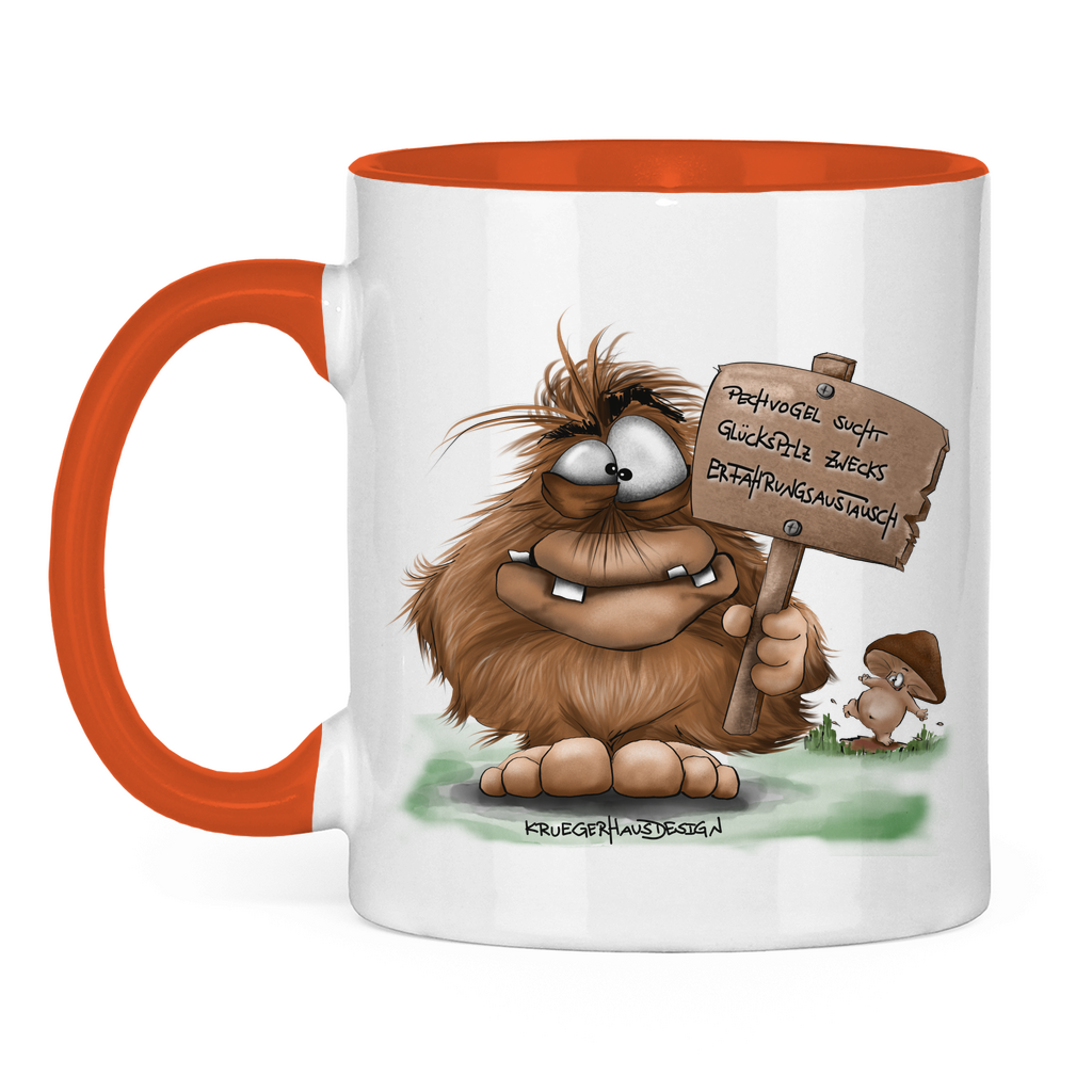 Tasse zweifarbig Pechvogel sucht Glückspilz zwecks Erfahrungsaustausch, Hugo